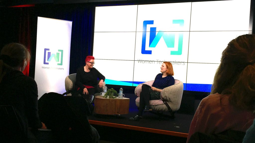 Dr Sue Black and Sarah Drinkwater Fireside Chat at Women Techmakers London